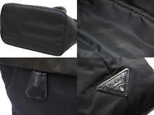 Load image into Gallery viewer, PRADA プラダ トートバッグ ハンドバッグ 三角プレート ブラック カーキ ナイロン リバーシブル シルバー金具 良品 中古 52030