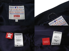 画像をギャラリービューアに読み込む, Supreme x Yankees シュプリームヤンキース ベースボールジャケット RN101837 ラムスキン ポリエステル ネイビー 美品 中古 4b005210