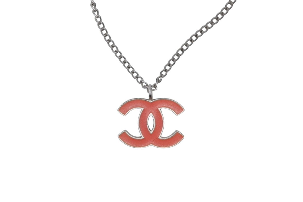 CHANEL シャネル ココマーク ネックレス 重量約5.9g 04刻印 シルバー オレンジ メタル 美品 中古 52113