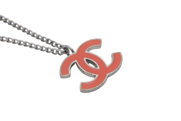 CHANEL シャネル ココマーク ネックレス 重量約5.9g 04刻印 シルバー オレンジ メタル 美品 中古 52113