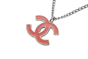 CHANEL シャネル ココマーク ネックレス 重量約5.9g 04刻印 シルバー オレンジ メタル 美品 中古 52113