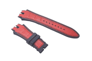 ROGER DUBUIS Watch Strap 27MM EX45S-EX47S/STD Rubber Leather Black Red 37MM Good Condition Used 52130