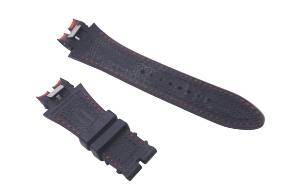 ROGER DUBUIS Watch Strap 27MM EX45S-EX47S/STD Rubber Leather Black Red 37MM Good Condition Used 52130