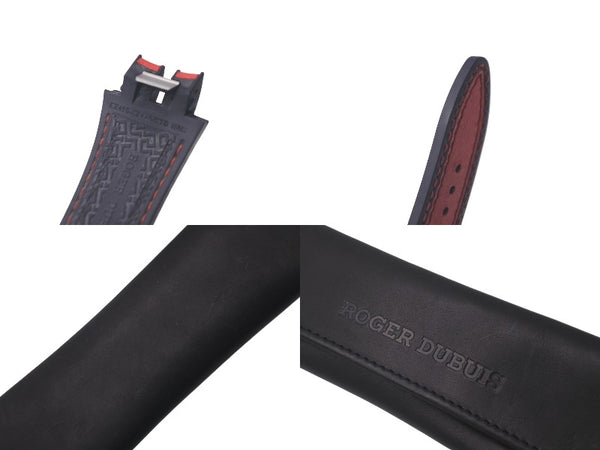 ROGER DUBUIS Watch Strap 27MM EX45S-EX47S/STD Rubber Leather Black Red 37MM Good Condition Used 52130
