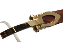 Load image into Gallery viewer, 極美品 Cartier カルティエ レクタングル リムレス メガネ ウッドテンプル 度なし 3536104 ブラウン ゴールド □19 中古 52141