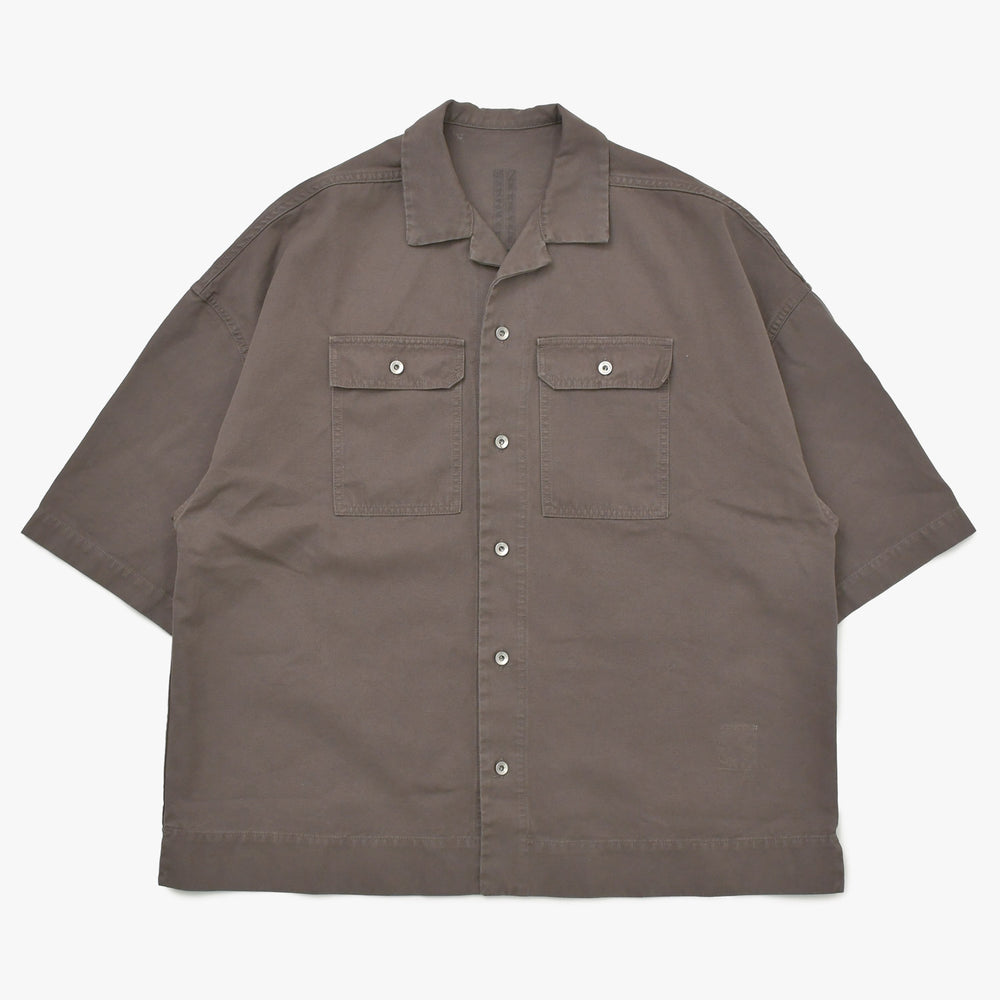 極美品 Rick Owens Drkshdw リックオウエンス ダークシャドウ コットンカジュアルシャツ DU01F4290-CVS サイズS ブラウン 中古 4a005229