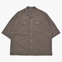極美品 Rick Owens Drkshdw リックオウエンス ダークシャドウ コットンカジュアルシャツ DU01F4290-CVS サイズS ブラウン 中古 4a005229