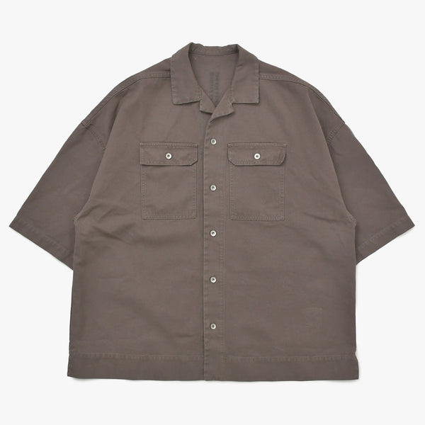 極美品 Rick Owens Drkshdw リックオウエンス ダークシャドウ コットンカジュアルシャツ DU01F4290-CVS サイズS ブラウン 中古 4a005229