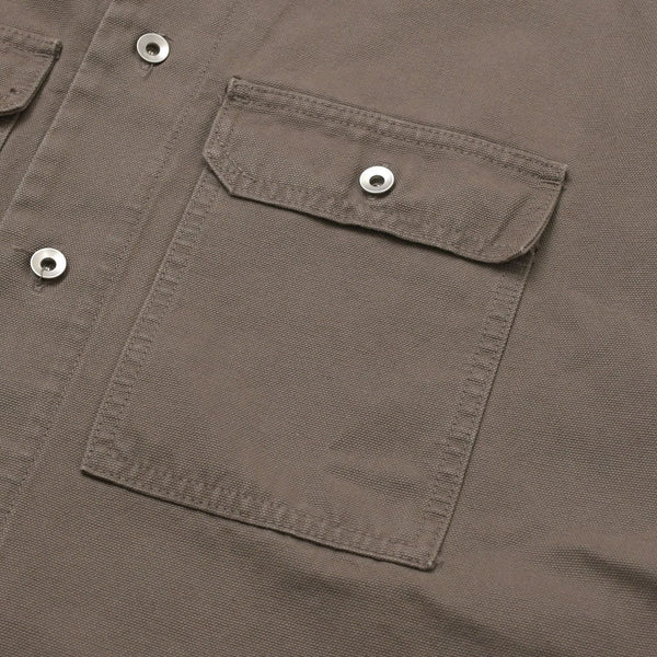 極美品 Rick Owens Drkshdw リックオウエンス ダークシャドウ コットンカジュアルシャツ DU01F4290-CVS サイズS ブラウン 中古 4a005229