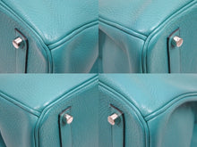 Load image into Gallery viewer, 極美品 HERMES エルメス BIRKIN バーキン35 ブルーパオン シルバー金具 トリヨン ハンドバッグ X刻印 中古 52352