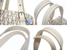 Load image into Gallery viewer, Christian Dior クリスチャンディオール フラワー刺繍 トロッター ハンドバッグ キャンバス レザー ベージュ 美品 中古 4b005246