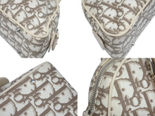 Load image into Gallery viewer, Christian Dior クリスチャンディオール フラワー刺繍 トロッター ハンドバッグ キャンバス レザー ベージュ 美品 中古 4b005246