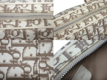 Load image into Gallery viewer, Christian Dior クリスチャンディオール フラワー刺繍 トロッター ハンドバッグ キャンバス レザー ベージュ 美品 中古 4b005246