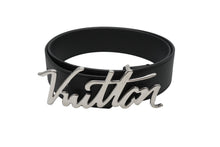 Load image into Gallery viewer, 新品未使用 LouisVuitton ルイヴィトン ベルト サンチュール LVオートグラフ M0187 85/34 レザー ブラック シルバー金具 中古 52594