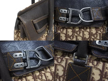 画像をギャラリービューアに読み込む, Christian Dior クリスチャンディオール トロッター ハンドバッグ キャンバス レザー ブラウン シルバー金具 美品 中古 4b005260