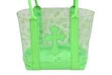 Load image into Gallery viewer, 極美品 CHROME HEARTS クロムハーツ ハンドバッグ セメタリークロス クリア ミニバッグ タイムグリーン レザー ビニール 52616