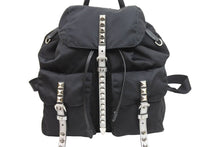 Load image into Gallery viewer, 極美品 PRADA プラダ ニューヴェラ ナイロン スタッズ リュックサック ブラック 1BZ81中古 52764