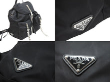 Load image into Gallery viewer, 極美品 PRADA プラダ ニューヴェラ ナイロン スタッズ リュックサック ブラック 1BZ81中古 52764