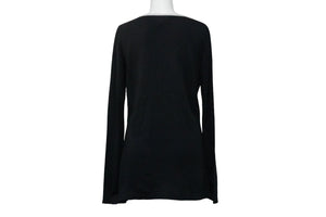 CHANEL Knit Tops Cocomark Mobile Art 08A Black White Cotton Cashmere Size 38 Good Used 52803