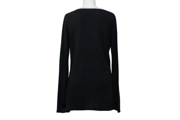 CHANEL Knit Tops Cocomark Mobile Art 08A Black White Cotton Cashmere Size 38 Good Used 52803