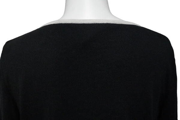 CHANEL Knit Tops Cocomark Mobile Art 08A Black White Cotton Cashmere Size 38 Good Used 52803