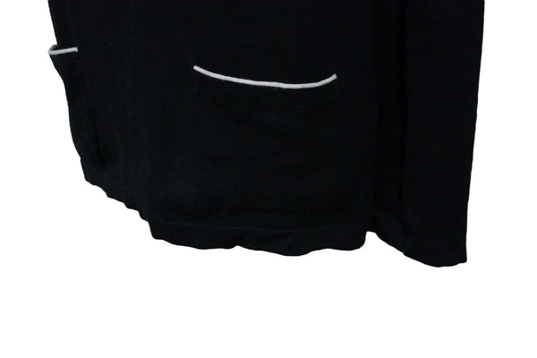 CHANEL Knit Tops Cocomark Mobile Art 08A Black White Cotton Cashmere Size 38 Good Used 52803
