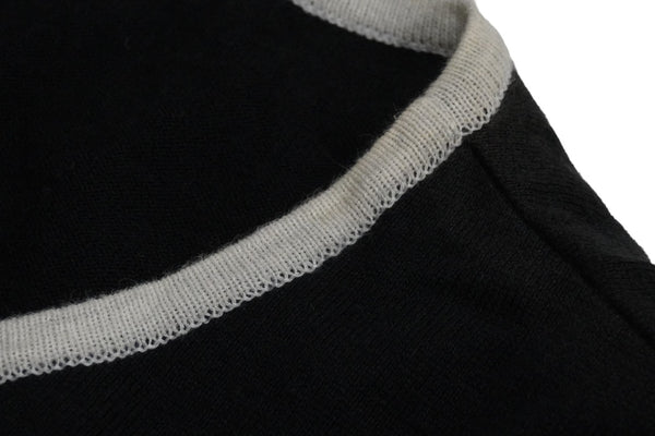 CHANEL Knit Tops Cocomark Mobile Art 08A Black White Cotton Cashmere Size 38 Good Used 52803