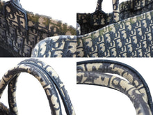 Load image into Gallery viewer, ChristianDior クリスチャンディオール ブックトート ラージ トロッター オブリーク キャンバス ネイビー ベージュ 美品 中古 52826