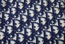 Load image into Gallery viewer, ChristianDior クリスチャンディオール スカーフ トロッター柄 ブランドロゴ C-TK286 シルク ネイビー ブルー 美品 中古 52891