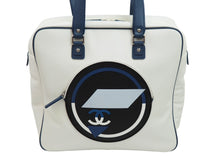 Load image into Gallery viewer, CHANEL シャネル ハンドバッグ エアライントートバッグ 22番台 ココマーク ホワイト ネイビー シルバー金具 美品 中古 52892
