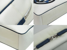 Load image into Gallery viewer, CHANEL シャネル ハンドバッグ エアライントートバッグ 22番台 ココマーク ホワイト ネイビー シルバー金具 美品 中古 52892