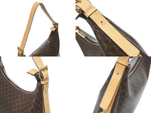 画像をギャラリービューアに読み込む, CELINE セリーヌ マカダム柄 ホーボー ワンショルダーバッグ PVC レザー ブラウン ロゴ 総柄 ゴールド金具 美品 中古 4b005290