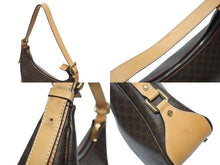 画像をギャラリービューアに読み込む, CELINE セリーヌ マカダム柄 ホーボー ワンショルダーバッグ PVC レザー ブラウン ロゴ 総柄 ゴールド金具 美品 中古 4b005290