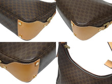 画像をギャラリービューアに読み込む, CELINE セリーヌ マカダム柄 ホーボー ワンショルダーバッグ PVC レザー ブラウン ロゴ 総柄 ゴールド金具 美品 中古 4b005290