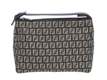 画像をギャラリービューアに読み込む, 極美品 FENDI フェンディ ハンドバッグ 8N0005 ズッキーノ柄 キャンバス レザー ブラウン ブラック金具 中古 4b005292