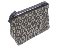 画像をギャラリービューアに読み込む, 極美品 FENDI フェンディ ハンドバッグ 8N0005 ズッキーノ柄 キャンバス レザー ブラウン ブラック金具 中古 4b005292