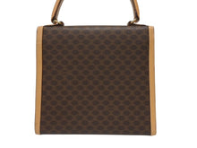 画像をギャラリービューアに読み込む, CELINE セリーヌ ハンドバッグ ショルダーバッグ 2WAY M 13 マカダム柄 PVC レザー ブラウン ゴールド金具 美品 中古 4b005293