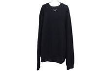 画像をギャラリービューアに読み込む, 極美品 PRADA プラダ トライアングルロゴ スウェット トレーナー 長袖 ラフ期 ICタグ コットン ブラック シルバー金具 サイズL 中古