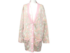 LOEWE Cardigan Over Silhouette Floral Pattern Rayon Pink Size XS S3108120SM Good Condition Used 53059