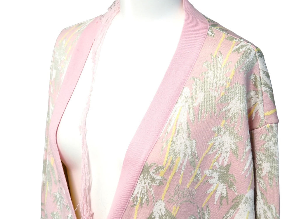 LOEWE ロエベ カーディガン オーバーシルエット 花柄 レーヨン ピンク サイズXS S3108120SM 美品 中古 53059