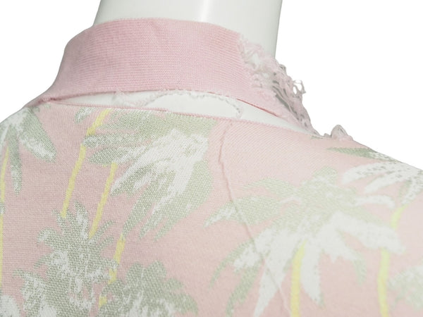 LOEWE Cardigan Over Silhouette Floral Pattern Rayon Pink Size XS S3108120SM Good Condition Used 53059