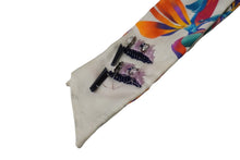 画像をギャラリービューアに読み込む, FENDI フェンディ スカーフ ストール ツイリー 花柄 ビジュー シルク ホワイト オレンジ 良品 中古 53074