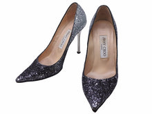 画像をギャラリービューアに読み込む, JIMMY CHOO ジミーチュウ パンプス ハイヒール グリッターキャンバス シルバー サイズ35 1/2 良品 中古 53084