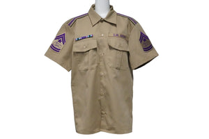 SWAGGER Swagger Short Sleeve Military Shirt ARMY Tops SWGSSH-194 Polyester Cotton Beige Purple M Good Condition Used 53137