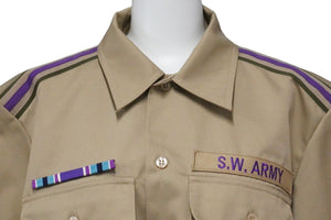 SWAGGER Swagger Short Sleeve Military Shirt ARMY Tops SWGSSH-194 Polyester Cotton Beige Purple M Good Condition Used 53137