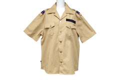 CAVI Short Sleeve Military Shirt Tops Swagger Made in INDIA Cotton Polyester Beige Purple S Good Condition Used 53138