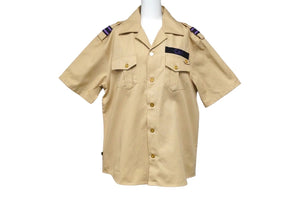CAVI Short Sleeve Military Shirt Tops Swagger Made in INDIA Cotton Polyester Beige Purple S Good Condition Used 53138