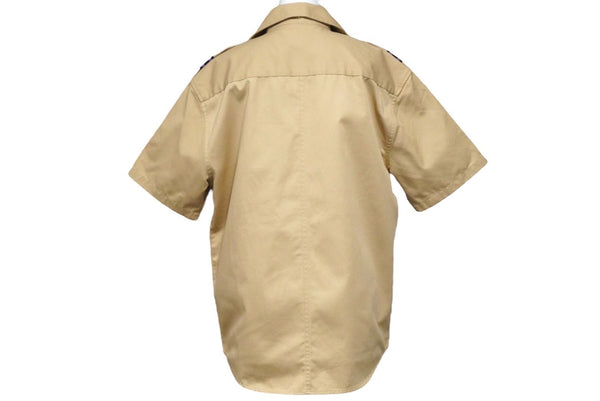 CAVI Short Sleeve Military Shirt Tops Swagger Made in INDIA Cotton Polyester Beige Purple S Good Condition Used 53138