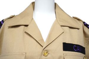 CAVI Short Sleeve Military Shirt Tops Swagger Made in INDIA Cotton Polyester Beige Purple S Good Condition Used 53138