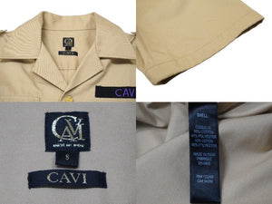 CAVI Short Sleeve Military Shirt Tops Swagger Made in INDIA Cotton Polyester Beige Purple S Good Condition Used 53138